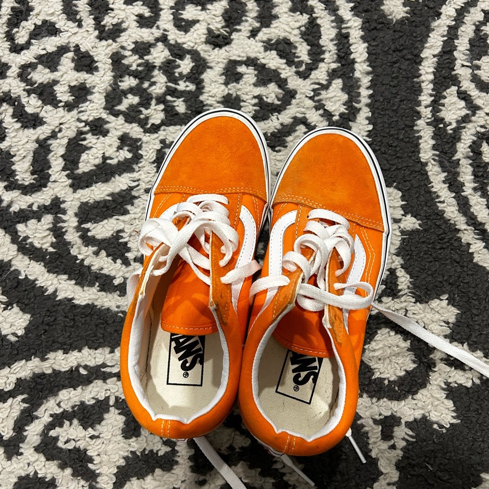 Vans Kids Orange and White Sneakers